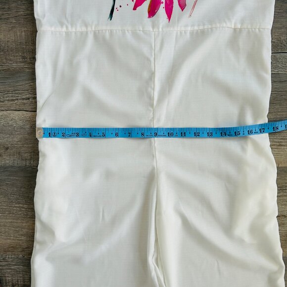 Lightweight jumpsuit with POCKETS and floral print on bib (size S) - Picture 10 of 11